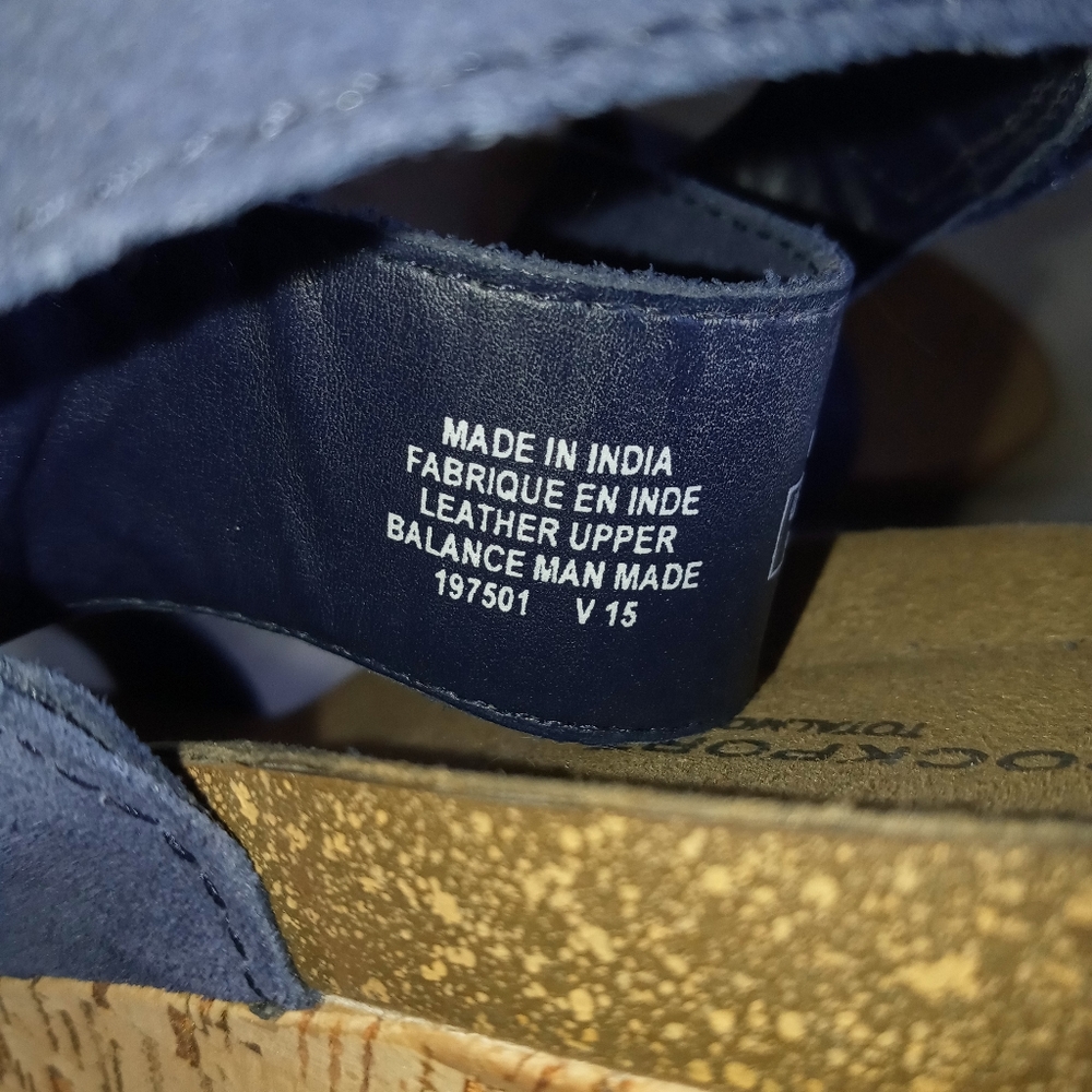 ❌SOLD❌   Rockport Blue Cork Wedge Sandal 9 - Picture 8 of 12